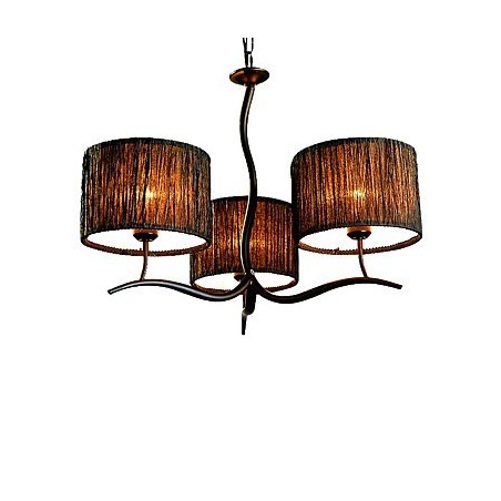 Lámpara de araña clásica tradicional de 3 luces con pantalla de tela sencilla Lámpara de araña clásica tradicional de 3 luces con pantalla de tela sencilla