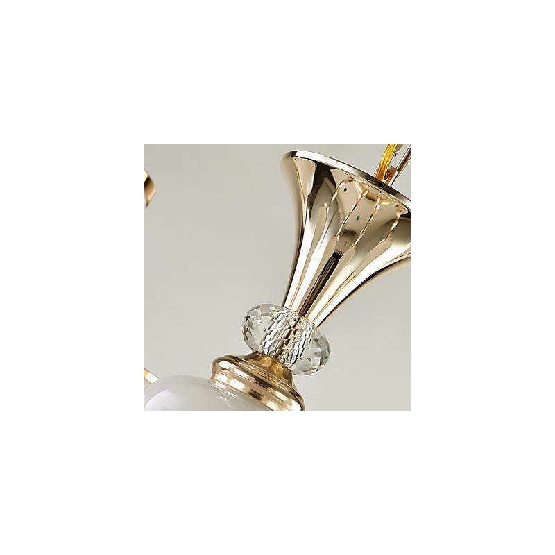 Lámpara de araña moderna contemporánea galvanizada con característica de metal de cristal