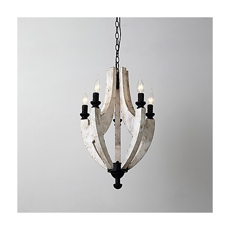 Lámpara colgante decorativa de madera de bambú estilo mini con pintura vintage Lámpara colgante decorativa de madera de bambú estilo mini con pintura vintage