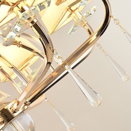 Lámpara de araña moderna contemporánea galvanizada con característica de metal de cristal
