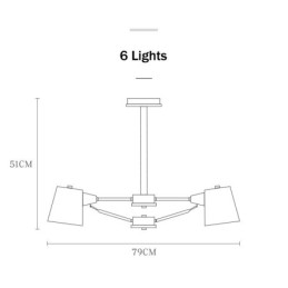 Lámpara de araña de metal con diseño de macarrón en madera multicolor y pintura vintage