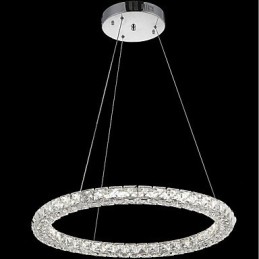Lámpara colgante de techo de cristal con forma de anillo moderna, lámpara de araña de cristal, lámparas de iluminación interior, accesorios regulables con control remoto