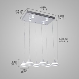 Lámpara colgante moderna contemporánea de acrílico
