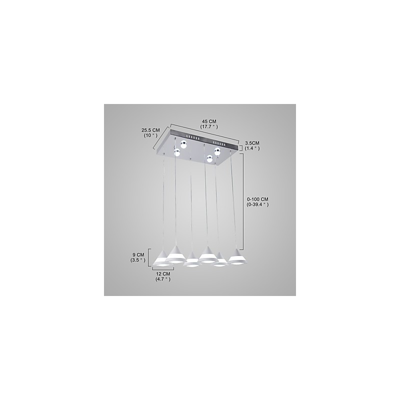 Lámpara colgante moderna contemporánea de acrílico