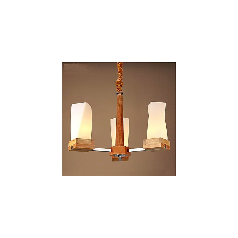 Lámpara de techo de madera maciza con iluminación artística sencilla y creativa