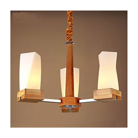 Lámpara de techo de madera maciza con iluminación artística sencilla y creativa Lámpara de techo de madera maciza con iluminación artística sencilla y creativa