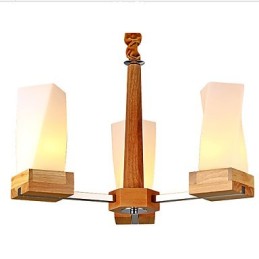 Lámpara de techo de madera maciza con iluminación artística sencilla y creativa