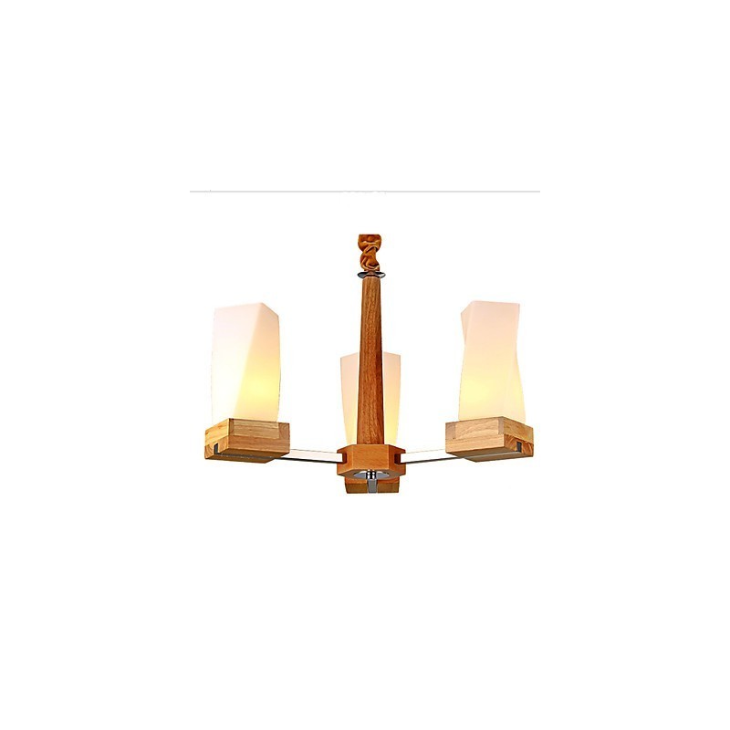 Lámpara de techo de madera maciza con iluminación artística sencilla y creativa