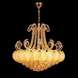 Lámpara colgante de cristal de lujo moderna, diámetro 50 cm, contiene 8 bombillas.