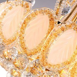 Lámpara colgante de cristal de lujo moderna, diámetro 50 cm, contiene 8 bombillas.