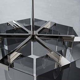 Lámpara de araña de metal de 6 focos para interiores con diseño de cabaña rústica para diseñadores