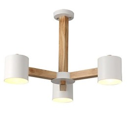 Lámpara de araña de 3 luces, moderna, contemporánea, tradicional, clásica, vintage, estilo campestre, de madera.