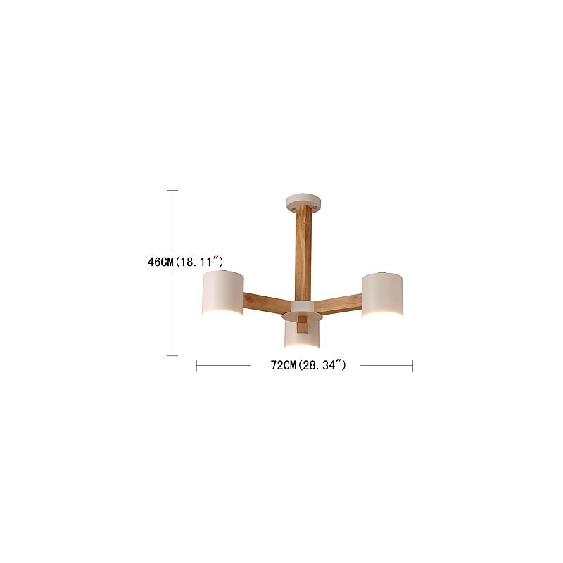 Lámpara de araña de 3 luces, moderna, contemporánea, tradicional, clásica, vintage, estilo campestre, de madera.