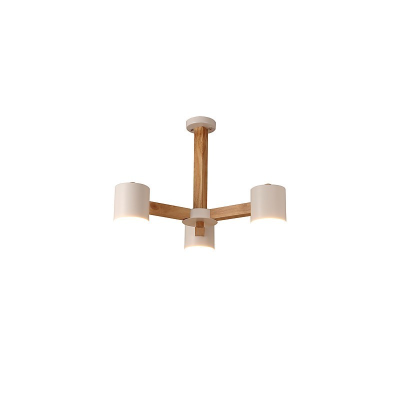 Lámpara de araña de 3 luces, moderna, contemporánea, tradicional, clásica, vintage, estilo campestre, de madera.