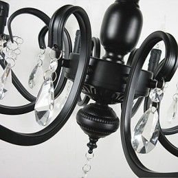 Lámpara de araña de cristal simple de hierro con forma de vela, decoración, iluminación