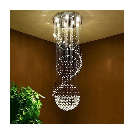 Lámpara colgante de techo de cristal para interiores, ideal para escaleras. Lámpara colgante de techo de cristal para interiores, ideal para escaleras.
