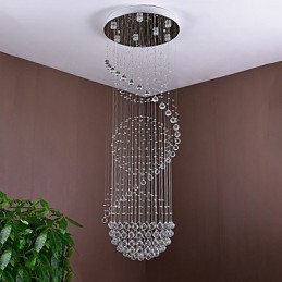 Lámpara colgante de techo de cristal para interiores, ideal para escaleras.