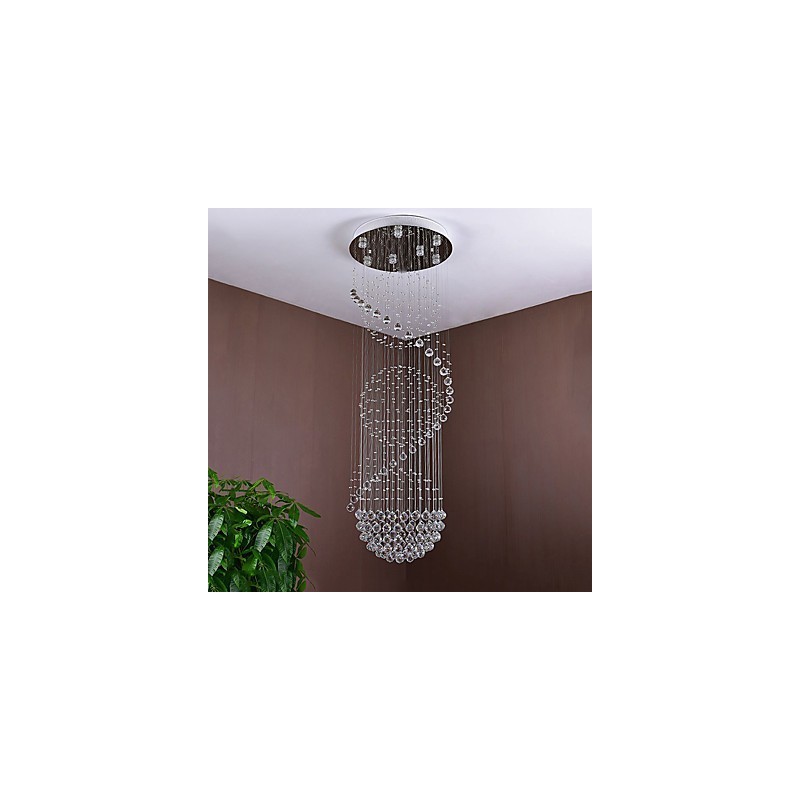 Lámpara colgante de techo de cristal para interiores, ideal para escaleras.