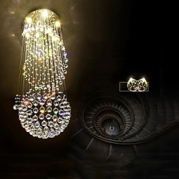 Lámpara colgante de techo de cristal para interiores, ideal para escaleras.