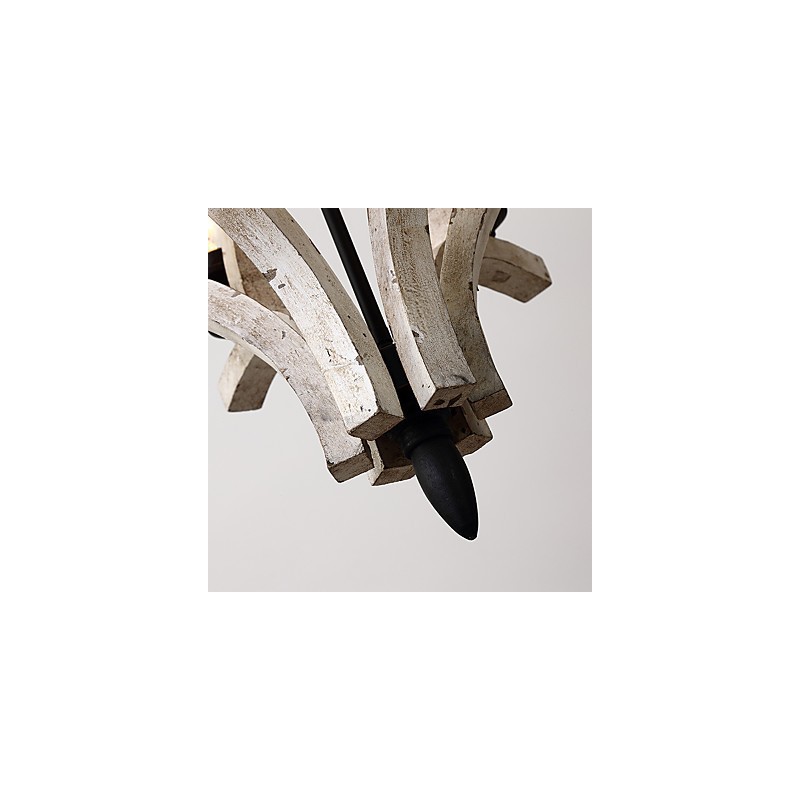 Lámpara colgante decorativa de madera de bambú estilo mini con pintura vintage