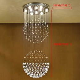 Lámpara colgante de techo de cristal para interiores, lámparas colgantes para el hogar