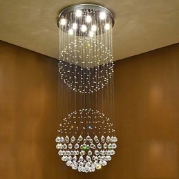 Lámpara colgante de techo de cristal para interiores, lámparas colgantes para el hogar
