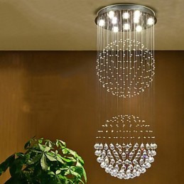 Lámpara colgante de techo de cristal para interiores, lámparas colgantes para el hogar