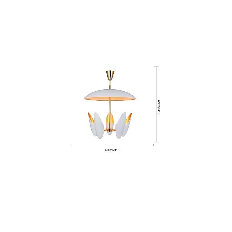 Lámpara colgante contemporánea moderna de 5 luces con diseño de arte breve