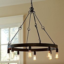 Lámpara colgante de hierro estilo retro con 8 luces