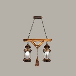 Lámpara de araña de metal con diseño de globo rústico estilo cabaña, estilo vintage retro, con pintura campestre para diseñadores de estilo mini.