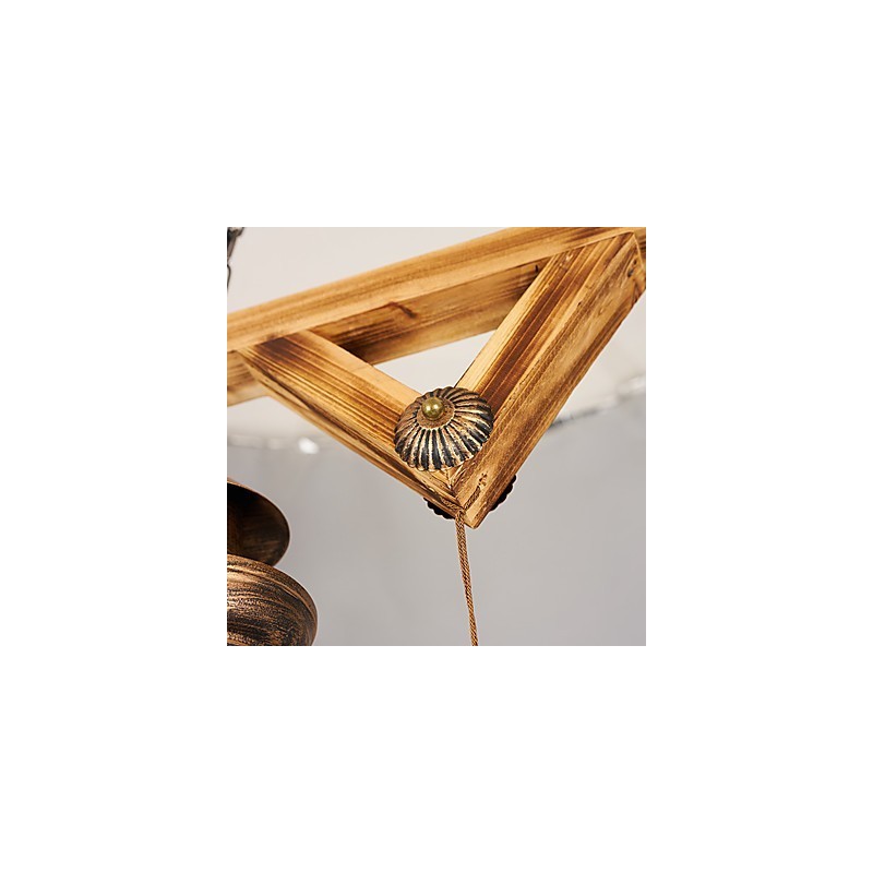 Lámpara de araña de metal con diseño de globo rústico estilo cabaña, estilo vintage retro, con pintura campestre para diseñadores de estilo mini.