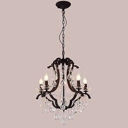 Lámpara de araña de cristal de 5 luces, moderna, contemporánea, tradicional, clásica, rústica, estilo cabaña, vintage, retro, con farol y tambor, estilo campestre.