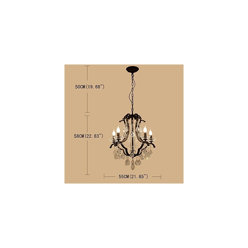 Lámpara de araña de cristal de 5 luces, moderna, contemporánea, tradicional, clásica, rústica, estilo cabaña, vintage, retro, con farol y tambor, estilo campestre.