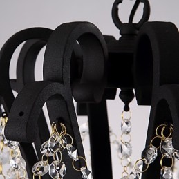 Lámpara de araña de cristal de 5 luces, moderna, contemporánea, tradicional, clásica, rústica, estilo cabaña, vintage, retro, con farol y tambor, estilo campestre.