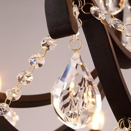 Lámpara de araña de cristal de 5 luces, moderna, contemporánea, tradicional, clásica, rústica, estilo cabaña, vintage, retro, con farol y tambor, estilo campestre.