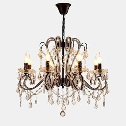 Lámpara de araña de cristal de 8 luces, moderna, contemporánea, tradicional, clásica, rústica, estilo cabaña, vintage, retro.