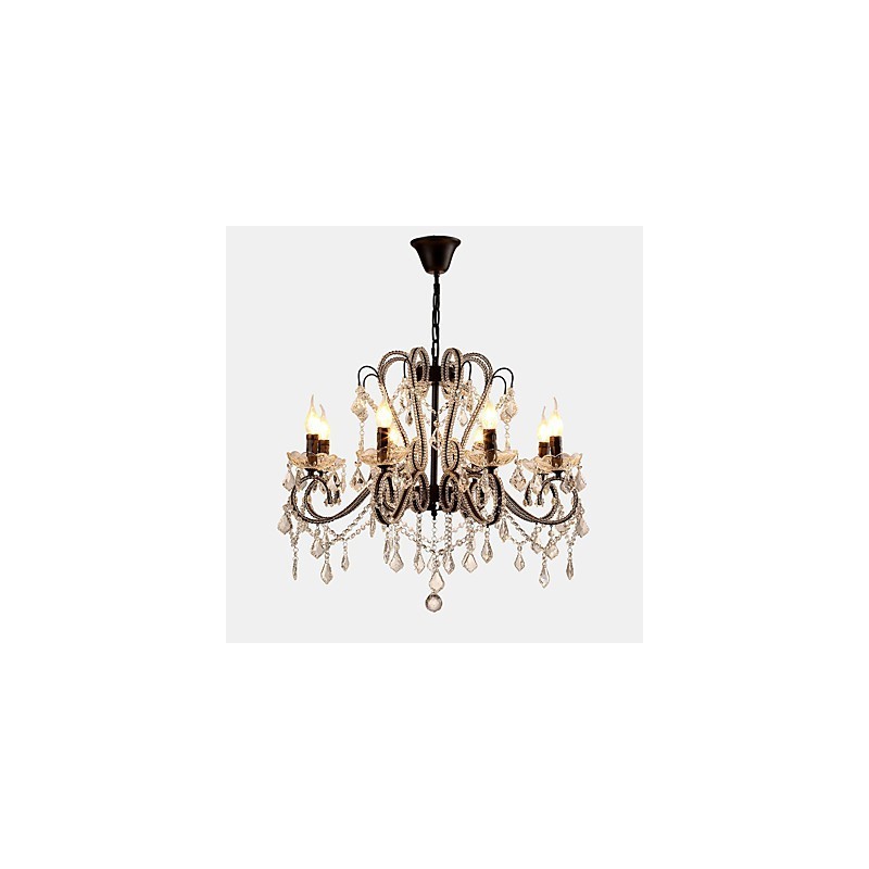 Lámpara de araña de cristal de 8 luces, moderna, contemporánea, tradicional, clásica, rústica, estilo cabaña, vintage, retro.