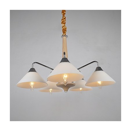 Lámpara de araña de bambú de madera galvanizada con acabado contemporáneo moderno Lámpara de araña de bambú de madera galvanizada con acabado contemporáneo moderno