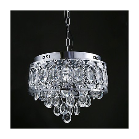Elegante lámpara de araña moderna de cristal transparente con 4 luces Elegante lámpara de araña moderna de cristal transparente con 4 luces