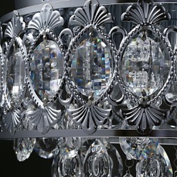 Elegante lámpara de araña moderna de cristal transparente con 4 luces