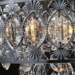 Elegante lámpara de araña moderna de cristal transparente con 4 luces
