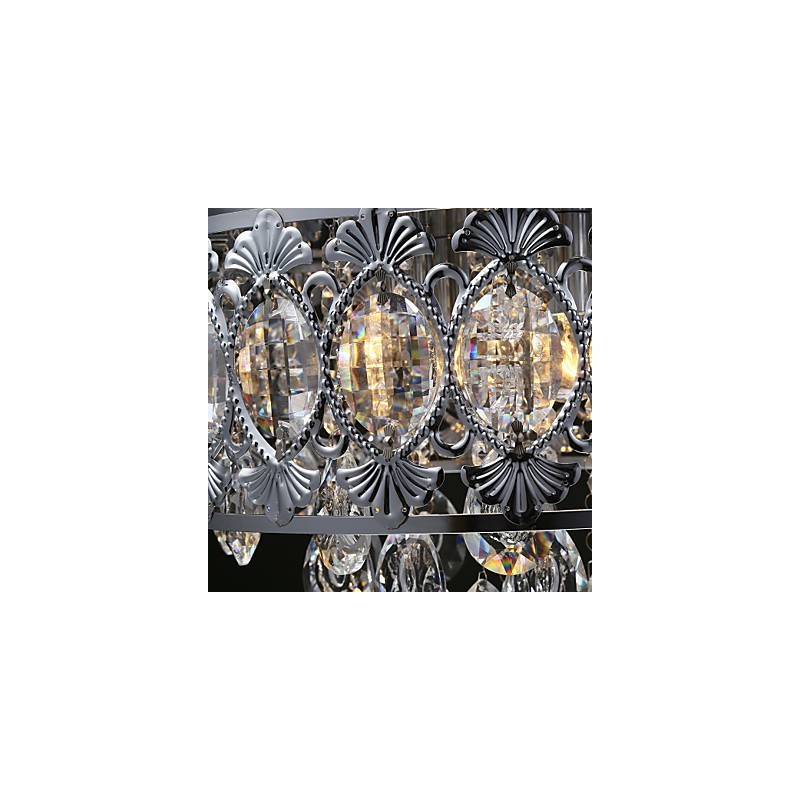 Elegante lámpara de araña moderna de cristal transparente con 4 luces
