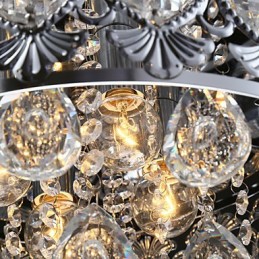 Elegante lámpara de araña moderna de cristal transparente con 4 luces