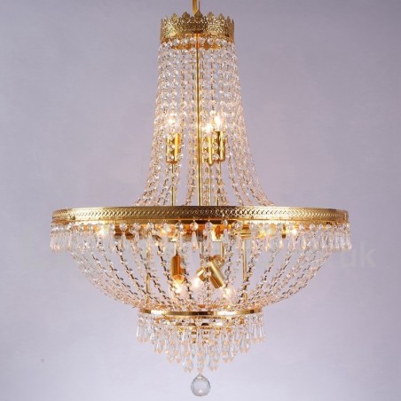 Lámpara de araña de cristal de estilo mini de metal con 9 bombillas, con acabado galvanizado clásico tradicional Lámpara de araña de cristal de estilo mini de metal con 9 bombillas, con acabado galvanizado clásico tradicional