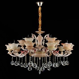 Lámpara colgante de aleación de zinc con cristal, estilo mini, de metal, para interiores y tiendas, 15 bombillas.