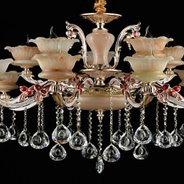 Lámpara colgante de aleación de zinc con cristal, estilo mini, de metal, para interiores y tiendas, 15 bombillas.