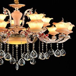 Lámpara colgante de aleación de zinc con cristal, estilo mini, de metal, para interiores y tiendas, 15 bombillas.