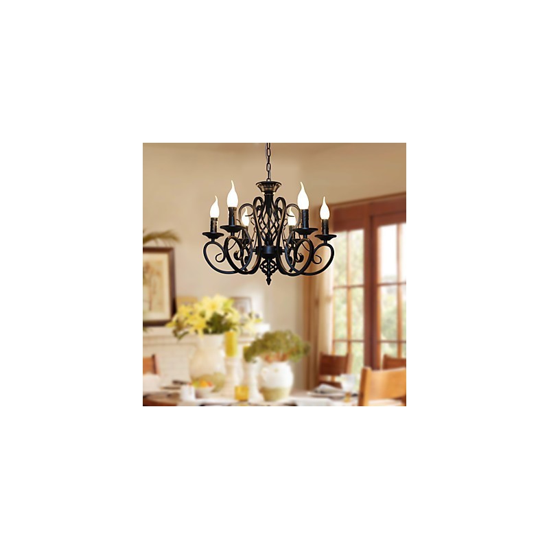 Lámpara de araña de estilo europeo para comedor, sencilla, original, innovadora, con 6 luces.