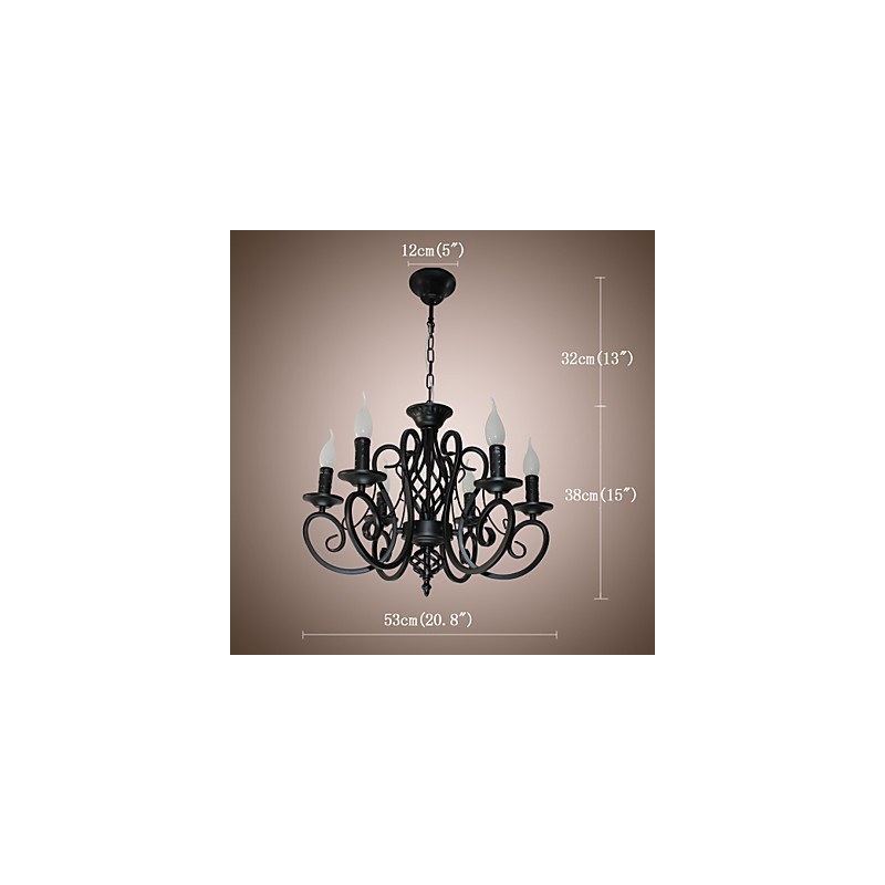 Lámpara de araña de estilo europeo para comedor, sencilla, original, innovadora, con 6 luces.