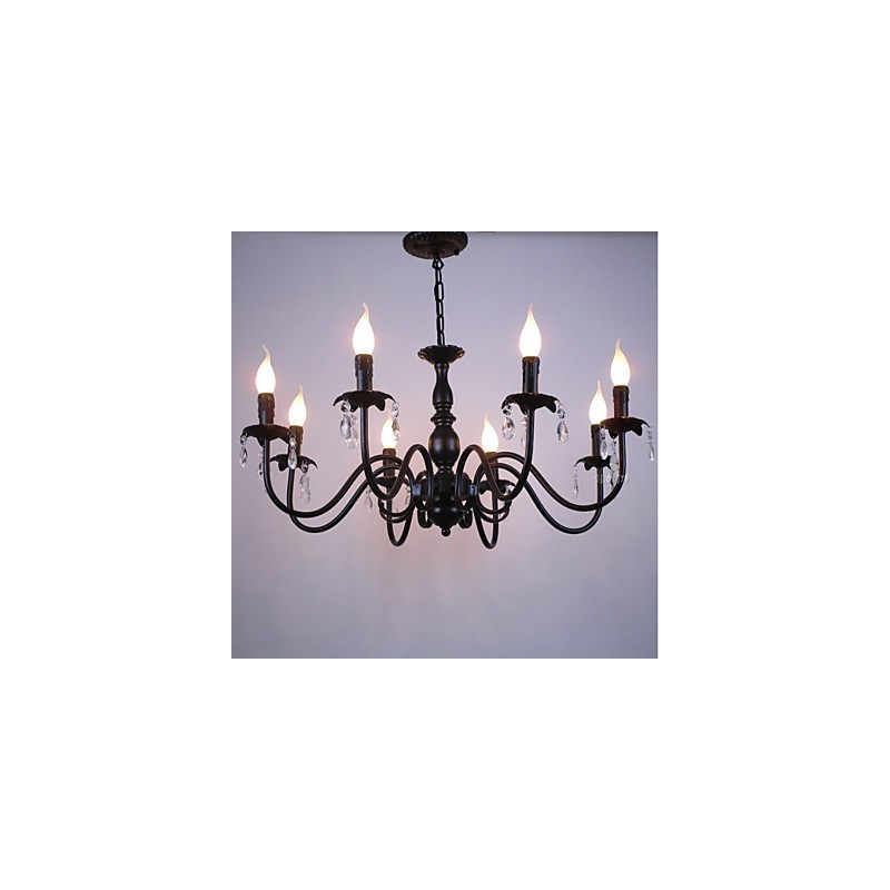 Lámpara de vela de cristal de estilo europeo, lámpara de tienda de ropa, lámparas y linternas, proyecto de decoración, lámpara colgante.